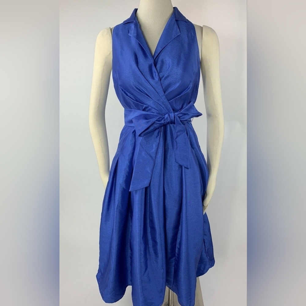 Vintage Taffeta Blue Wrap Dress